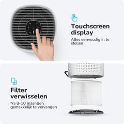 Bloomfold Luchtreiniger - Air Purifier - HEPA 13 filter + koolstoffilter - CADR: 240m3/h - Luchtkwaliteit indicator - 3 standen + slaapstand — thumbnail 7