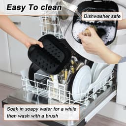 Luchtfriteuse Liner Siliconen met Verdeler, Vierkante Siliconen Luchtfriteuse Accessoires voor Ninja Speedi 5,7L / Cosori 5,5L/ Tefal/ Instant Vortex/ Philips Luchtfriteuse, 20,3 cm — thumbnail 3
