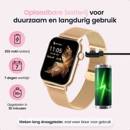 Siltcon® Seréa Smartwatch Dames - Horloge Dames - Stappenteller Horloge Dames - Hartslagmeter - Slaapmonitor - Saturatiemeter - Belfunctie - Geschikt voor iOS/Android - AMOLED - RVS - Elke pols - Incl. 5 Bandjes — thumbnail 12