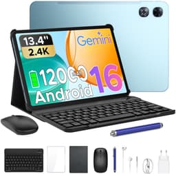 POCKAM P13 Tablets - 48 GB RAM 128 GB ROM - 13,4 inch 2,4K 120 Hz - Android 16 - Gemini AI - 12000 mAh/18 W - Face ID - Widevine L1 - 13 MP + 8 MP camera - Dubbele luidsprekers - Tablet met toetsenbord en pennenhouder - Blauw — thumbnail 1