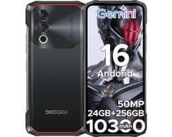 DOOGEE Blade 10 Power 4G - Robuuste Smartphone - Robuuste Telefoon - 24 GB RAM + 256 GB ROM/2TB TF - 10300 mAh/18 W - Android 16 - NFC - GPS - Face ID - IP68 - Zwart