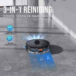 Teendow D65S MAX Robotstofzuiger met Dweilfunctie + Leegstation – 6000 Pa – LiDAR Laser Navigatie – tot 70 dagen automatisch legen – 220 min – App (Tuya) + Alexa/Google – Zwart — thumbnail 4