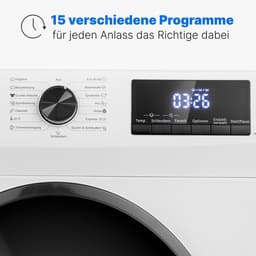 Bomann WA 7185 W Wasmachine - 8KG - 1400 toeren - 15 programma's - Stoomfunctie - Energieklasse A - 10 jaar motorgarantie — thumbnail 6