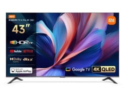 Xiaomi TV A Pro 2026 Smart TV – 43 Inch – 4K QLED HDR10+(109 cm) – QLED – Smart TV met Google TV – Google Assistant spraakbediening – Dolby Audio & DTS:X – HDMI 2.1 – CI+ slot – Google Cast