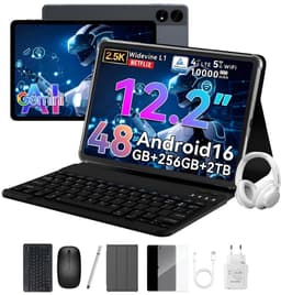TABWEE T60 - Tablet - 48GB RAM - 256GB ROM - met over-Ear hoofdtelefoon - Android 16 - 11 inch - 8000mAh - WIFI Tablet - OTG - Grijs — thumbnail 1