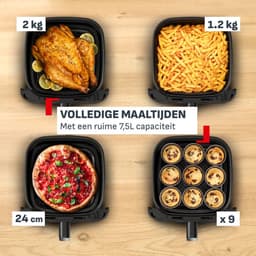 Tefal Easy Fry Mega Compact EY8618 - Airfryer - 7,5L - Snel Opwarmend - Compact — thumbnail 8