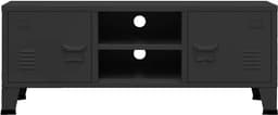 Industriële TV Kast met Deuren en Opbergruimte - Metalen Meubel voor Mediaapparatuur — thumbnail 7