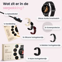 Siltcon® Auréa Smartwatch Dames & Heren - Horloge Dames - Stappenteller Horloge Dames - Hartslagmeter - Slaapmonitor - Saturatiemeter - Geschikt voor iOS/Android - AMOLED - RVS - Elke pols - Incl. 5 Bandjes — thumbnail 10
