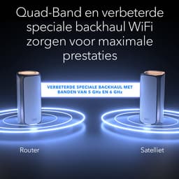 NETGEAR Orbi RBE973S - Mesh WiFi - WiFi Versterker - WiFi 7 - 27000 Mbps - Quad-Band - 3-Pack - Wit — thumbnail 4