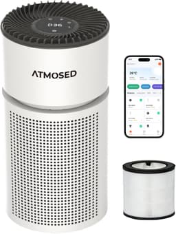 Atmosed 5-in-1 Luchtreiniger - Air Purifier - HEPA H13 Filter - Koolstof Filter - CADR 420 m³- 60 m² - Automatische stand - Luchtfilter tegen Hooikoorts, Allergie, Stof en Huisstofmijt - Luchtkwaliteitsindicator - Ionisator - UV Sterilisator — thumbnail 1