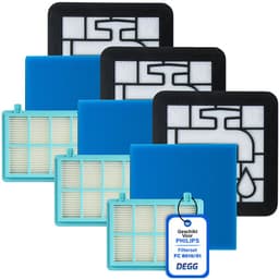 DEGG® Filterset - Geschikt voor Philips PowerPro Compact - Vervangt Stofzuigerfilter FC9331/09 FC9332/09 - Vervangt FC8010 - Motorfilter & uitblaasfilter - VOORDEELVERPAKKING - 3 SETS — thumbnail 1