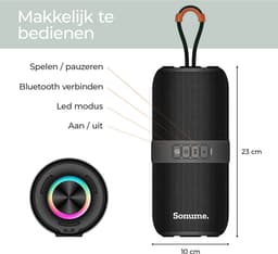 Sonume Base - Draadloze speaker - 60 Watt - IPX5 Waterbestendig - Zwart — thumbnail 3