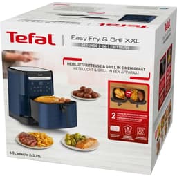 Tefal Easy Fry & Grill EY8014 XXL 6,5L - 2-in-1 Heteluchtfriteuse met Uitneembare Verdeler - Blauw Airfryer met 8 Automatische Kookprogramma's - Beste Grote Airfryer van Tefal - Digitaal Display - Extreem stil - Koken Zonder Olie - Anti Aanbaklaag — thumbnail 11