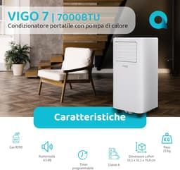 Draagbare Airconditioner 7000 BTU met Warmtepomp en Luchtontvochtiger - Hoogwaardige Koeling en Verwarming — thumbnail 6