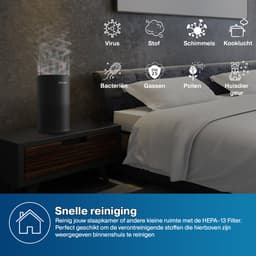 Erikssøn Luchtreiniger Prime - Met Hepa Filter 2x - 70 m3/u - Vermindert Stof En Pollen - Air Purifier - Zwart — thumbnail 3