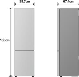 LG GBBS312APY - Koel-vriescombinatie 333L - Zilver - DoorCooling voor gelijkmatige koeling - Zero Clearance voor een naadloze pasvorm - ThinQ bediening - Energieklasse A — thumbnail 3