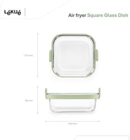 Lékué Airfryer Ovenschaal Vierkant - Glas - Transparent — thumbnail 7