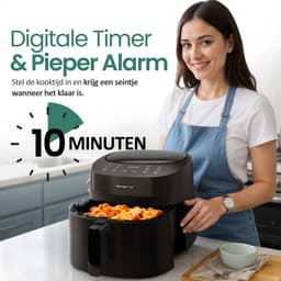 Emerio Airfryer XL 1800W - 7,2 Liter Heteluchtfriteuse - Regelbare thermostaat 40ºC tot 200ºC - 8 Kookprogramma's - AF-129622.1 Zwart — thumbnail 4