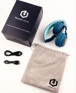 PowerLocus Buddy Draadloze On-Ear Koptelefoon voor Kinderen, LED lampjes, 85db Limiet, met Microfoon, Micro SD poort - Blauw — thumbnail 7
