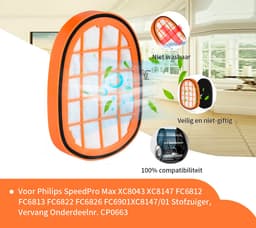 Replacements® Onderdelen geschikt voor Philips Speedpro Max - Aqua - FC5005/01, CP0663/01 Aqua 7000 Serie - 3-delig — thumbnail 10
