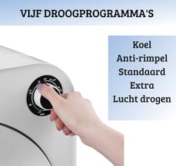 Green Blue – Wasdroger mini – Warmtepompdroger Elektrisch – 830W – Vijf droogprogramma’s – 3kg – Modern Design - Wit — thumbnail 6