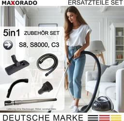 Maxorado Stofzuiger Set 5-delig - Combimondstuk + buis + handgreep + stofzuigerslang + meubelborstel geschikt voor Miele Complete C3, S8, S8 Serie, S8340, S8430, S8430 — thumbnail 6