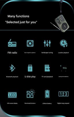 Crrynuo - F22 Bluetooth-Luidspreker - FM-Radio - Draagbaar - Blauw - Multifunctionele Kaart - USB - Externe Opname​ — thumbnail 2