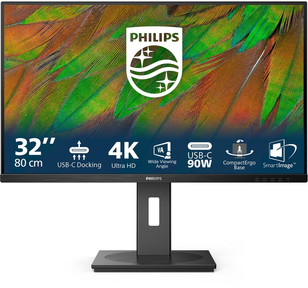 Philips 3000 series 32B1U3900/00 computer monitor 80 cm (31.5") 3840 x 2160 Pixels 4K Ultra HD LCD Zwart — afbeelding 1
