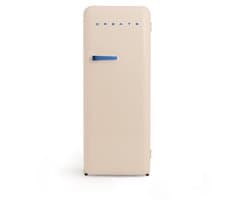 CREATE - Koelkast in retrostijl - Zand - Handvat Kobaltblauw - FRIDGE RETRO 281L