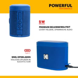 Kodak SoundBrix Bluetooth Speaker – Draadloze Muziek Box –5W RMS - 2pcs – Blauw — thumbnail 4