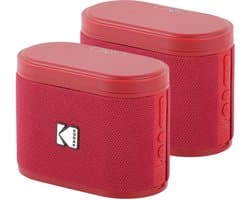 Kodak SoundBrix Bluetooth Speaker – Draadloze Muziek Box –5W RMS - 2pcs – Rood