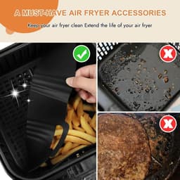 Allecto Premium - Silicone vorm accessoires voor heteluchtfriteuse - geschikt voor Tefal en Philips Dual Basket Airfryer - XL formaat accessoires voor heteluchtfriteuse - Tefal EY9018. — thumbnail 4