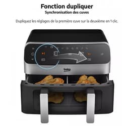 Beko FRL6488 dubbele Airfryer - Zwart - 9,5 l inhoud - 2400 W - Warmhoudfunctie - Timer — thumbnail 8