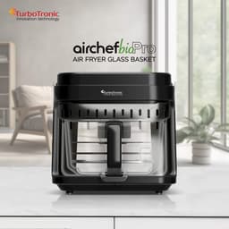 Turbotronic AFG5 Airfryer XXL met glazen bak- BPA & PFAS Vrij - 5.5L - Heteluchtfriteuse - Dual Heating - 40ºC tot 200ºC - 8 Kookprogramma's - Zwart — thumbnail 2