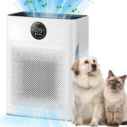 JC Pets Luchtreiniger / Air purifier met HEPA 13 Filter en Voorfilter - Huisdiermodus & App - Luchtfilter tegen Haren, Kattenbakgeur, Allergieën, Huisstofmijt en Hooikoorts - Luchtkwaliteitsindicator - Ruimtes tot 100 m²- CADR 246 m³/h — thumbnail 1