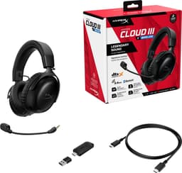 HyperX Cloud III S Wireless - Gaming Headset - Draadloos - Bluetooth & 2.4GHz - Spatial Audio - 120uur Batterij - PC/PS5/Switch2/Mobiel/Steamdeck - Zwart — thumbnail 8