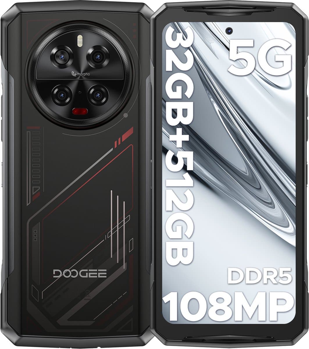 DOOGEE V40 5G - Robuuste Smartphone - Robuuste Telefoon - 32 GB RAM + 512 GB ROM - 6,78 inch 2,4K 120Hz - 108 MP AI camera - 8680 mAh/33W - MediaTek Dimensity 7300 - Face ID - Drie sleuven - Vingerafdrukherkenning - NFC - GPS - Rood — afbeelding 1