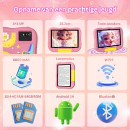 DailySupplies® Kindertablet Vanaf 3 Jaar - Tablet Kinderen - Kinderspeelgoed - Roze — thumbnail 2