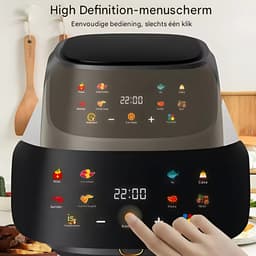 Oven - Grill rooster - Bakplaat - Airfryer - Voor Multifuntioneel Koken - 6-in-1 Elektrische Oven met Dubbele Lade - 1500W, Bakken, Braden & Stomen — thumbnail 1
