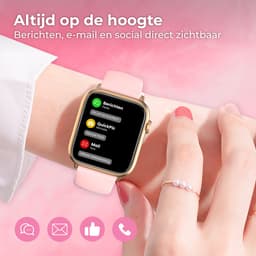 Nuvance Smartwatch Heren & Dames met Bluetooth - 45mm - Geschikt voor alle Smartphones - Stappenteller & Hartslagmeter - Roze — thumbnail 7