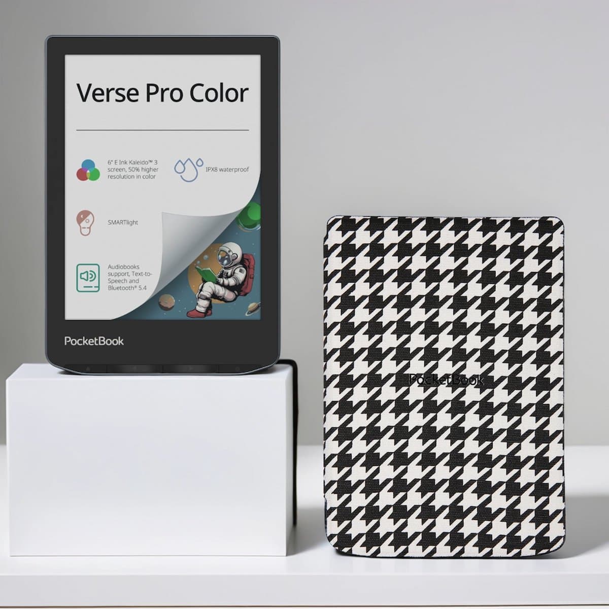 PocketBook Verse Pro Color - Stormy Sea + Zwart/wit geruit PocketBook hoesje — afbeelding 1