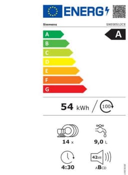 Siemens SN55ES12CE - iQ500 - Inbouwvaatwasser - 60 cm - Energielabel A - Home Connect - varioSpeed Plus — thumbnail 10