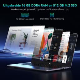 Huidun HiBook 6 Laptop - 15,6 inch Full HD - 16 GB RAM - 512 GB SSD - Intel N150 - Windows 11 Notebook - UHD Graphics - 5000mAh - Grijs — thumbnail 9