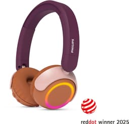 PHILIPS TAK4200MP 4200-serie On Ear draadloze opvouwbare hoofdtelefoon voor kinderen - 45 uur afspeeltijd, beperkt volume, Audio delen, laadkabel meegeleverd - Ambiant verlichting - Magenta Paars — thumbnail 1