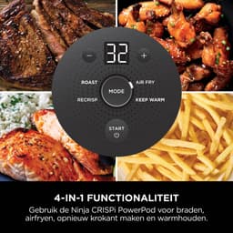 Ninja CRISPi 4-in-1 compact glazen kooksysteem - Airfryer, Roast, Recrisp, Keep Warm - Inclusief twee glazen schalen van 3.8L en 1.4L en bijpassende deksels - 2 Crisper-Plates - Grijs - FN101EUST — thumbnail 11