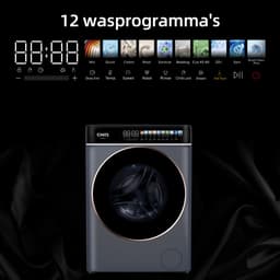 CHiQ CW086581AX - Wasmachine - 8 KG - Full service - Space Pro - Energielabel A-15% - 13.5 Inch Led-touchscreen - 12 programma's - AI Smart - Stoomwassen & Quick Wash - 12 jaar garantie op motor — thumbnail 4