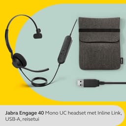 Jabra Engage 40 Headset Bedraad Hoofdband Kantoor/callcenter USB Type-A Bluetooth Zwart — thumbnail 2