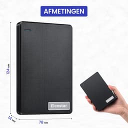 Elcostar Externe harde schijf 1TB - HDD - Harde schijf extern - Externe harde schijven - Geschikt voor Windows, Mac & Smartphone - Inclusief USB kabel — thumbnail 4