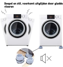 Wasmachine basis - Kunststof - Schok- en geluidsdempend - Antislip, trillingsdempend, bewegingsdempend en vochtbestendig - Rubber - Universeel voor drogers, wasmachines, koelkasten en wasmachines - 4 stuks - 8 cm — thumbnail 6