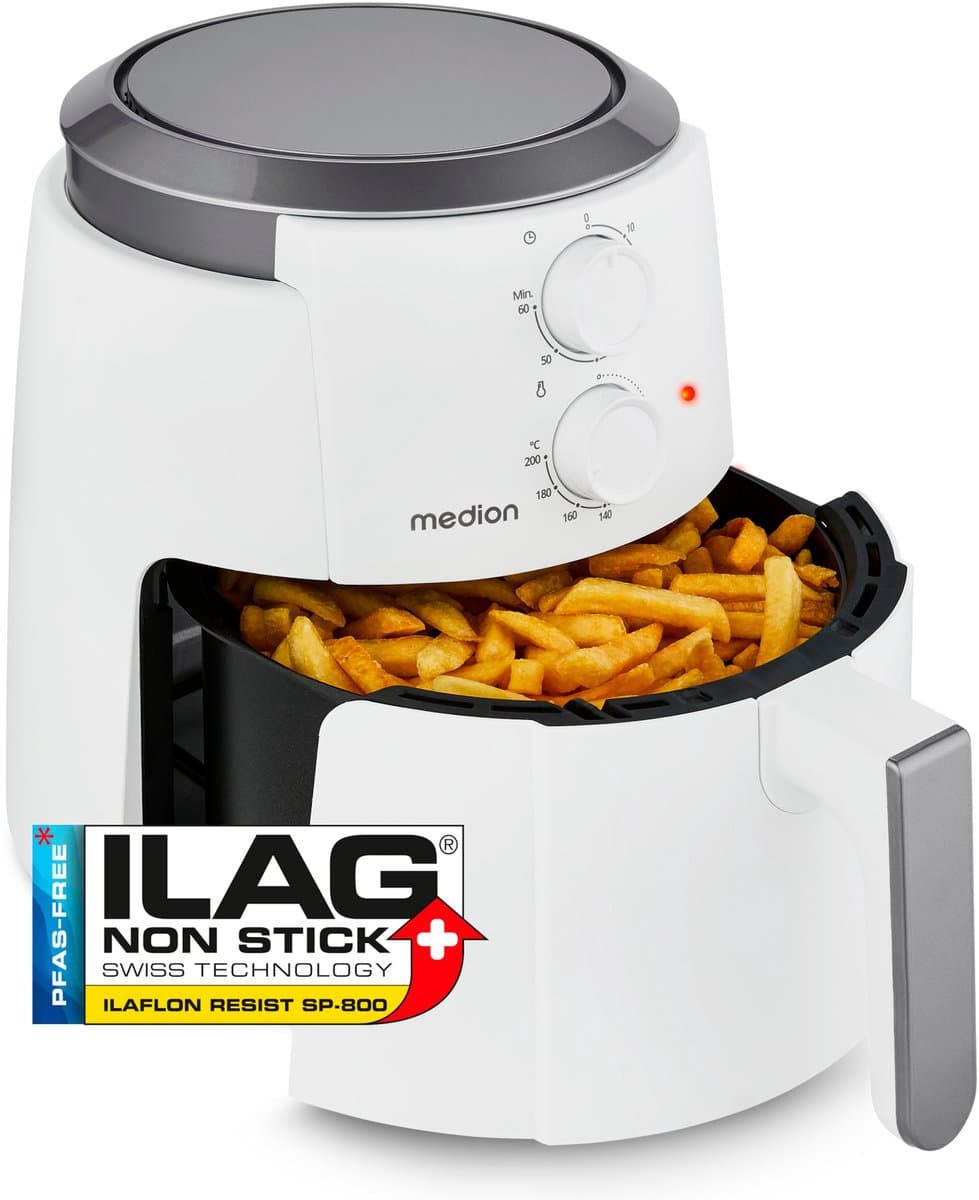MEDION L Airfryer P30 - 4,7 L - 1500 W - 60 min timer - Wit — afbeelding 1
